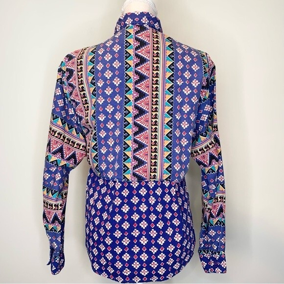 VTG Frontier Series Western Rodeo Button Up Open Neck Shirt Medium - Picture 5 of 11